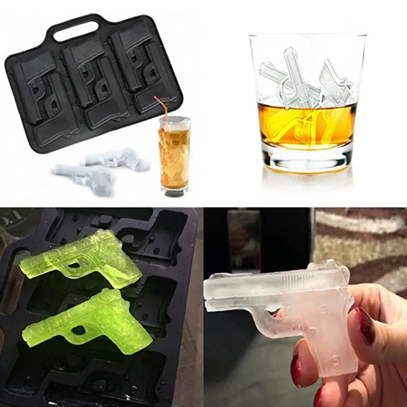 Home Gun Bullet Skull Ice Cube Maker DIY Bullet Ice Cube Tray Chocolate Mold Whiskey Wine Ice Cream Tool New Bar Accessories