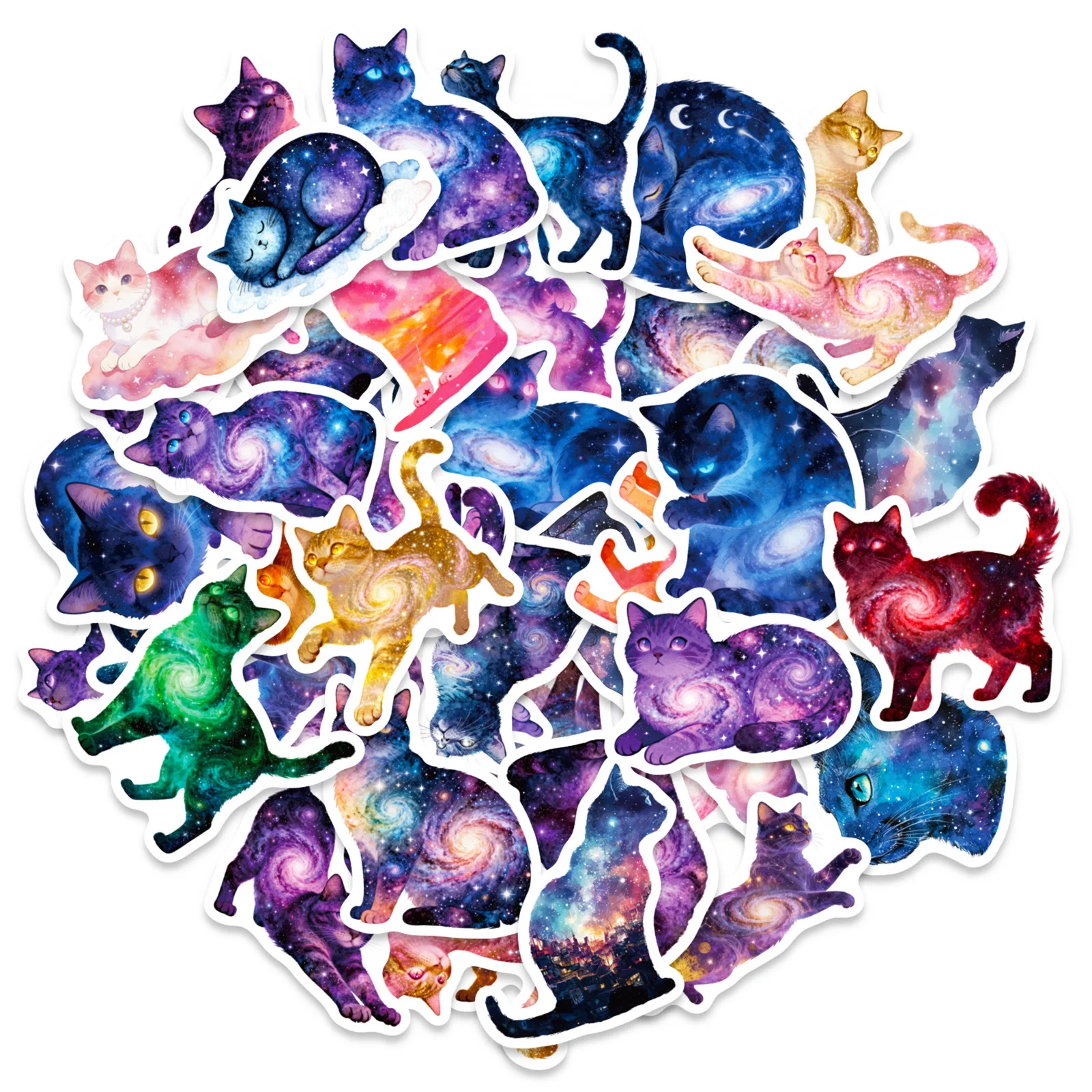 

56PCS Cartoon Cute Starry Cat Graffiti Sticker Funny DIY Decorative Water Cup Phone Case Waterproof Decal Kids Toy Gift