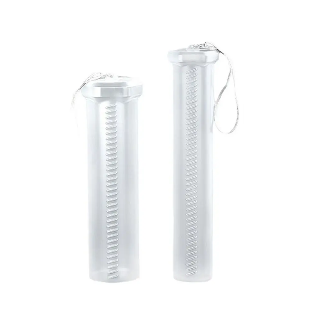 Extendable Artist Storage Tube Plastic Adjustable Length Pen Holder with Carrying Lanyard Translucent Brush Pencil Holder