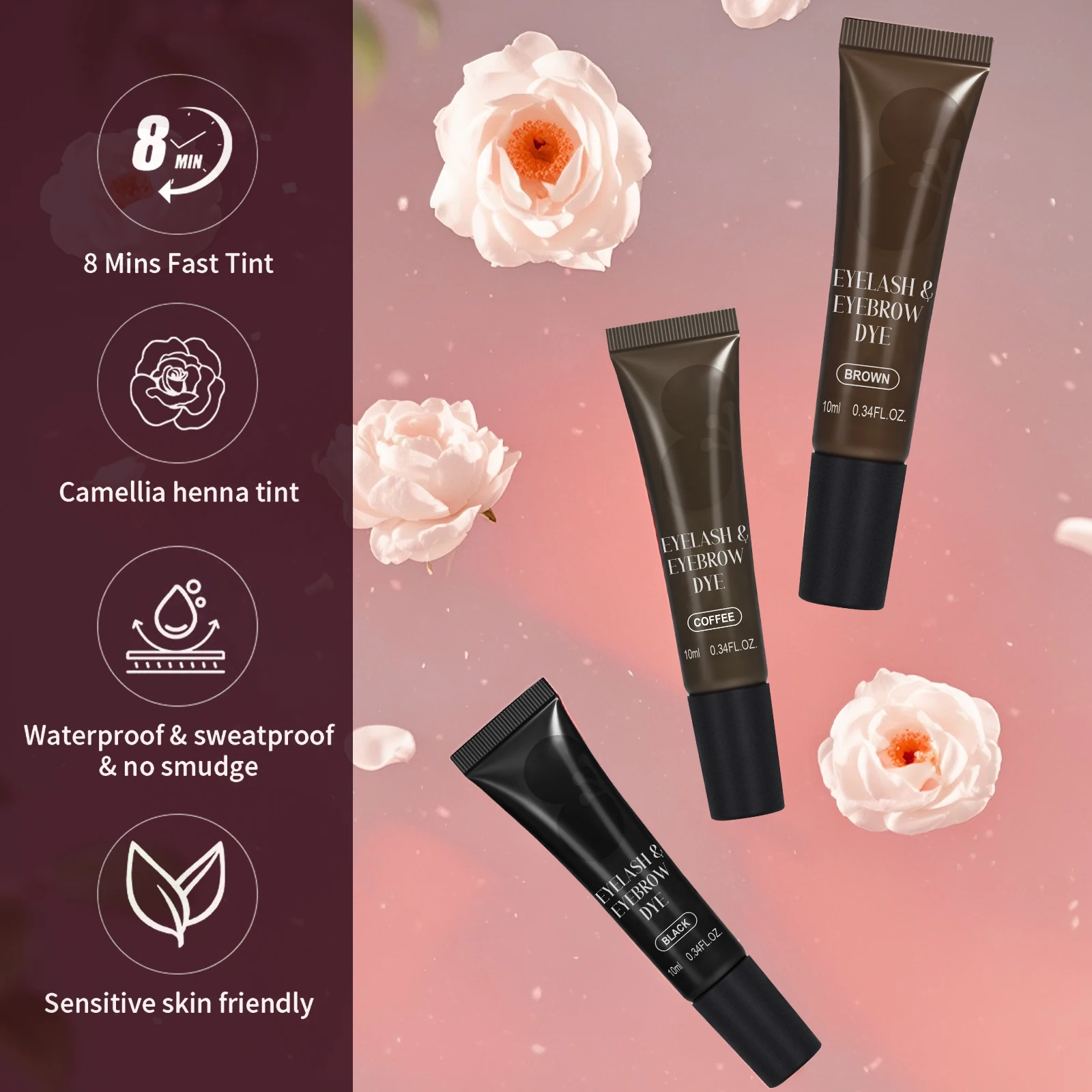 Lash Lift Kit,Eyebrow Tint & วางกําจัดขนตา,Pro Eyelash Perming & Brow Dye Kit |   ติดทนนาน |   ใช้งานง่ายในบ้าน |   ชุด 3-in-1