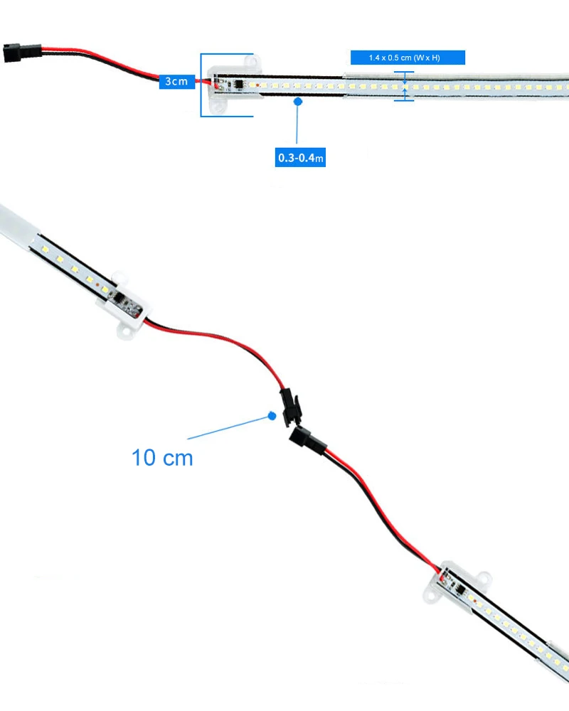 Barre lumineuse LED haute tension, haute luminosité, 30cm, 40cm, 50cm, 60cm, 2835, 220V, lumière sans pilote