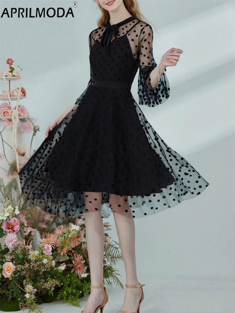 Vintage Mesh Embroidery Patchwork 2pcs Women's Dress Ruffle Multi Layer Half Sleeve Gothic Steampunk Costume Cosplay Party Dress