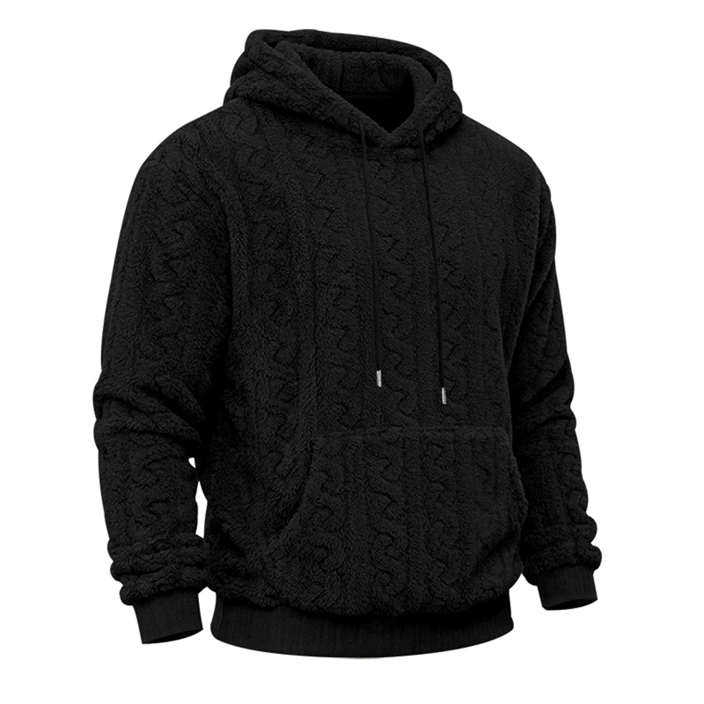 For Autumn Daily Commute Men Jacquard Sweatshirt Hooded Sweatshirt For Men Jacket Black Regular Clothing Length