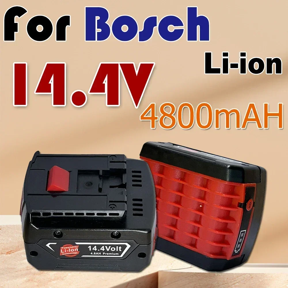 

Rechargeable Battery 4.8Ah for Bosch 14.4V Power Tool BAT614G Replacement 4800mah Battery 18650 Lithium-Ion with Charger Set