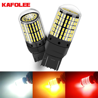 KAFOLEE 2pcs T20 W21W 7440 Led Lights No Hyper Flash Front Rear Car Turn Signal Lamp Bulb Canbus Error Free 3014 Chipset 144SMD