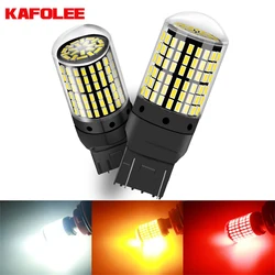 KAFOLEE 2 pz T20 W21W 7440 luci a Led No Hyper Flash anteriore posteriore auto indicatore di direzione lampadina Canbus Error Free 3014 Chipset 144SMD