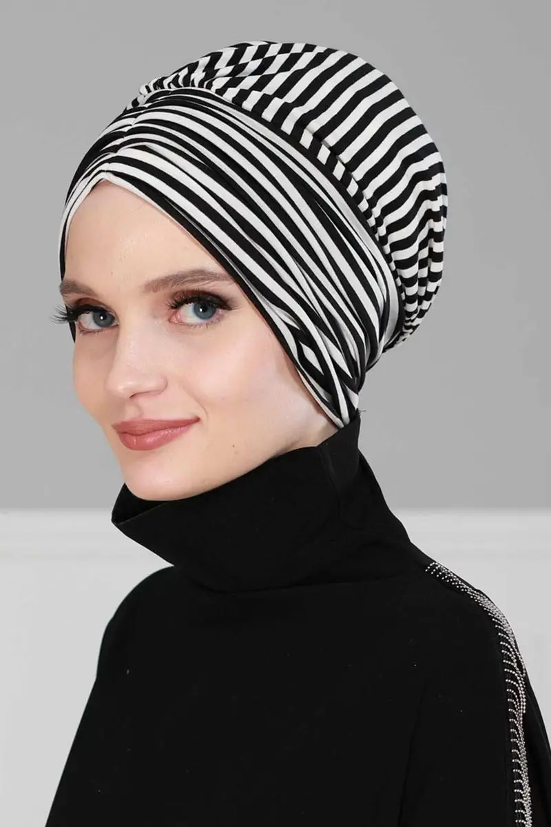 Algodón peinado plisado negro