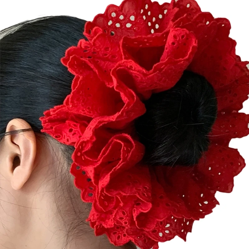 Largesized Hair Scrunchies Multi-layer Lace Hair Scrunchy Elastic Hair Tie Thick Updos Hair Rope Female Hair Ornaments