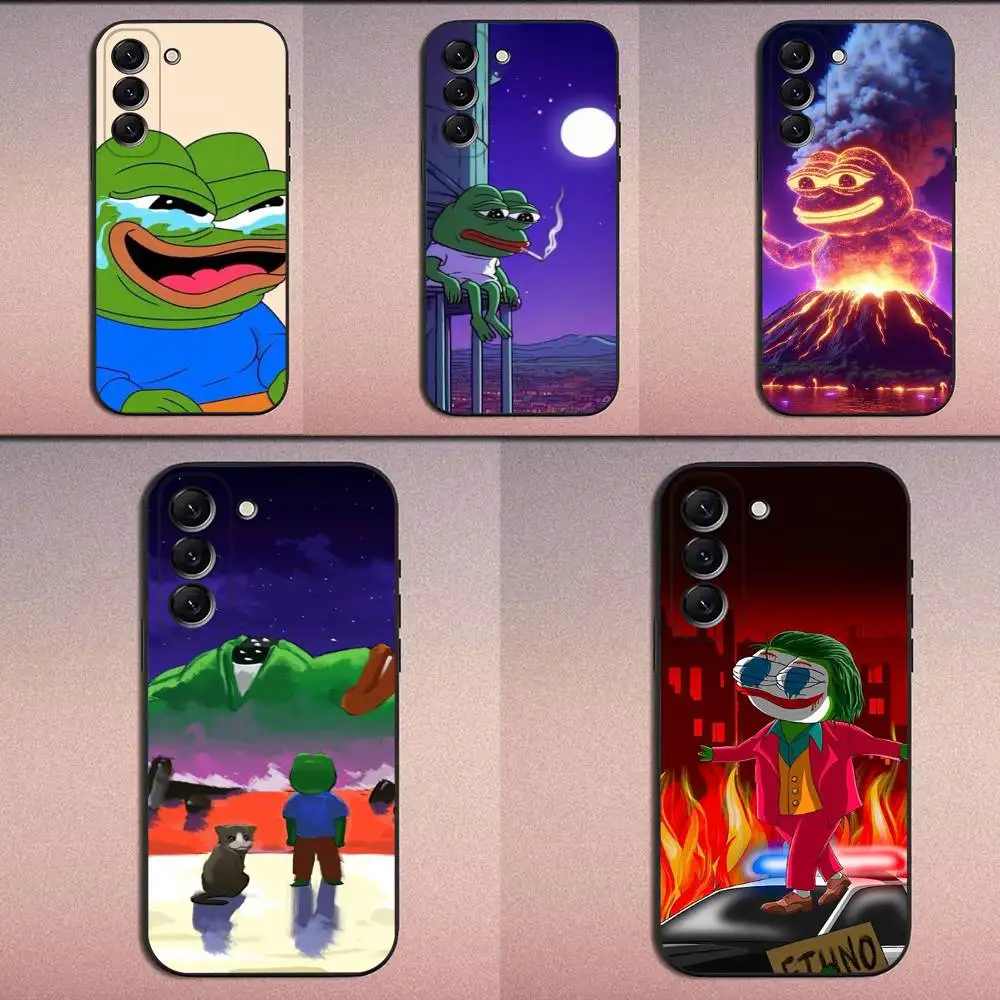

Funny P-Pepe Frog Sad Phone Case For Samsung Galaxy A20,A21s,A22,A31,A32,A52,A53,A72,73,A80 Soft Black Cover