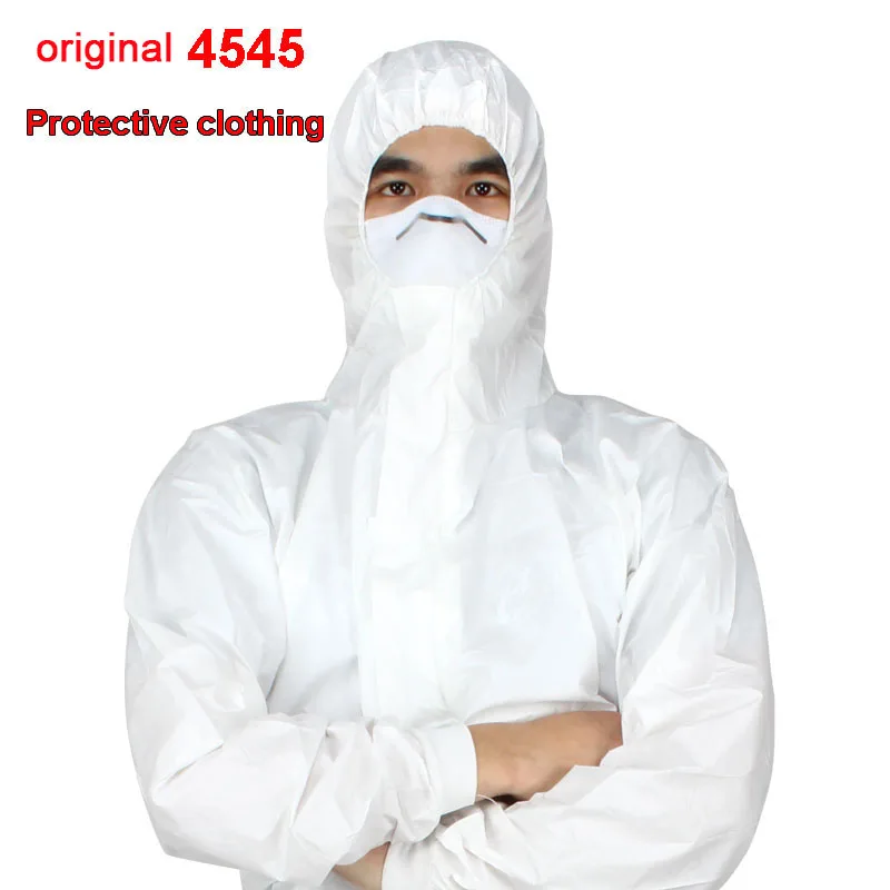 original 4545 Protective Coverall  Hooded Protective Elastic Waist Clothing Against Dry Particles/Chemical splash Type