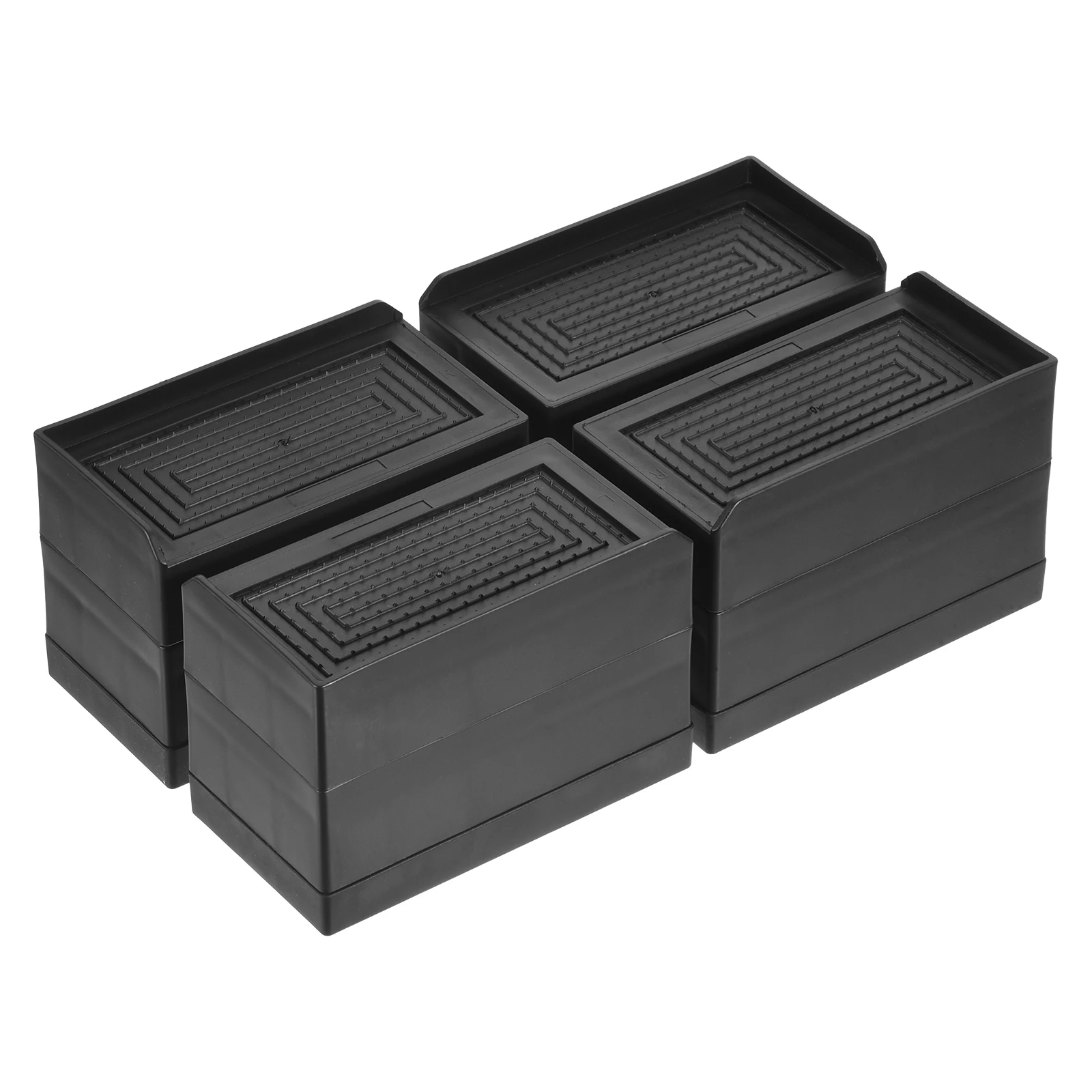 

4Pcs Furniture Risers 3"/4.3" Rectangle Bed Risers Adjustable Desk Sofa Riser Black