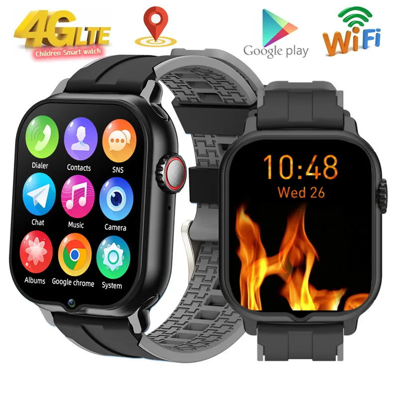 2024 Kids Watch Android 9.0 4G Smartwatch Children GPS Positioning Phone Watch Wifi Video Call SOS Function Boy Girl Pedometer