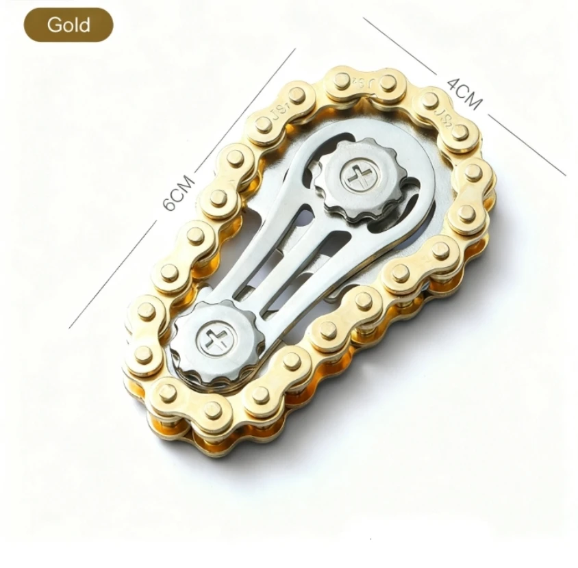 自転車チェーンギア付きメタルフィジェットスピナー - 大人と子供のためのストレス解消おもちゃ ​