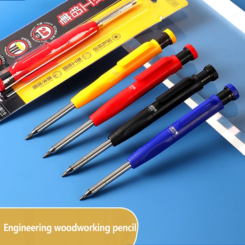 1pc Carpenter Mechanical Pencil With Sharpener Long Head Carpenter Pencil Stationery