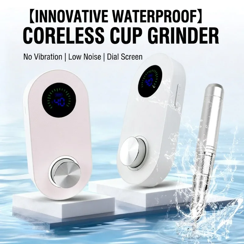 Professional Nail Drill Machine, Waterproof Hollow Cup Electric Nail File for Manicure Pedicure, Cuticle Removal and Callus