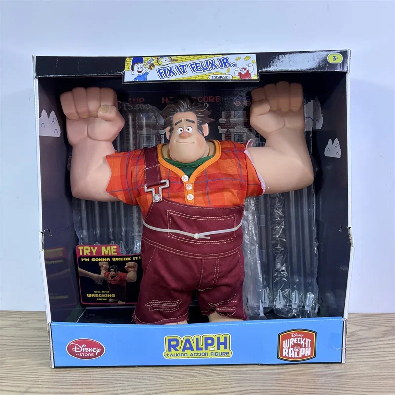 Disney Cute Wreck-It Ralph Talking Action Figure Desktop Model Ornaments Fist Pounding Joint Movable Doll Children Birthday Toys