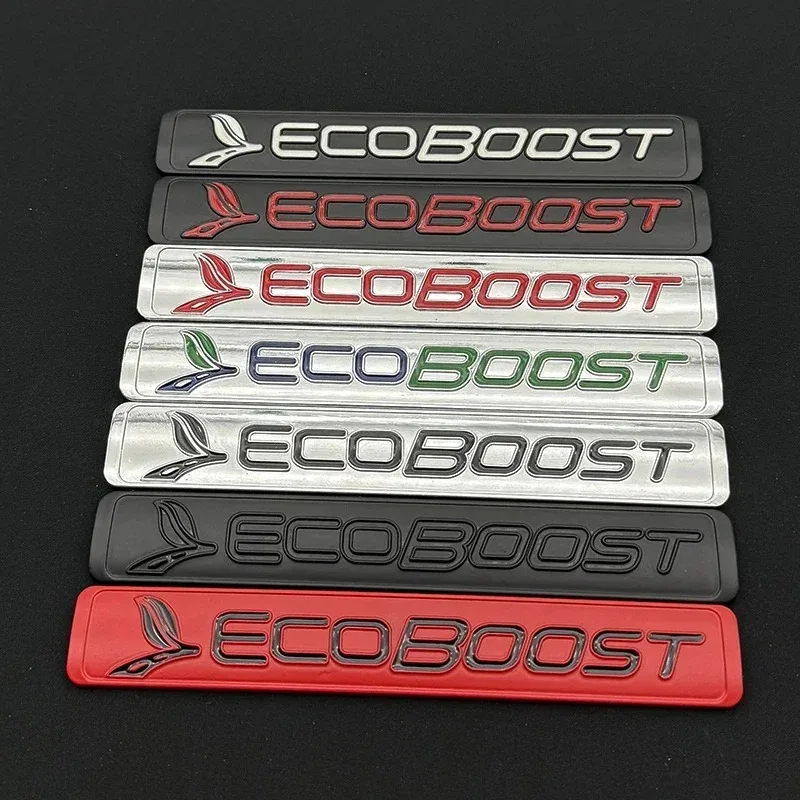 ثلاثية الأبعاد شعار معدني Ecoboost شعار سيارة الخلفي الجذع شارة ملصق لفورد فوكس فييستا كوغا الهروب الانصهار موستانج Ecoboost اكسسوارات #3