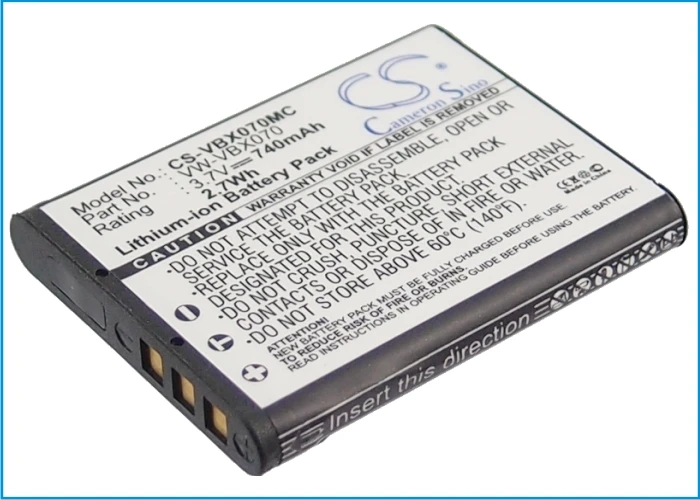 Li-ion Camera Battery for Panasonic 3.7v 740mAh