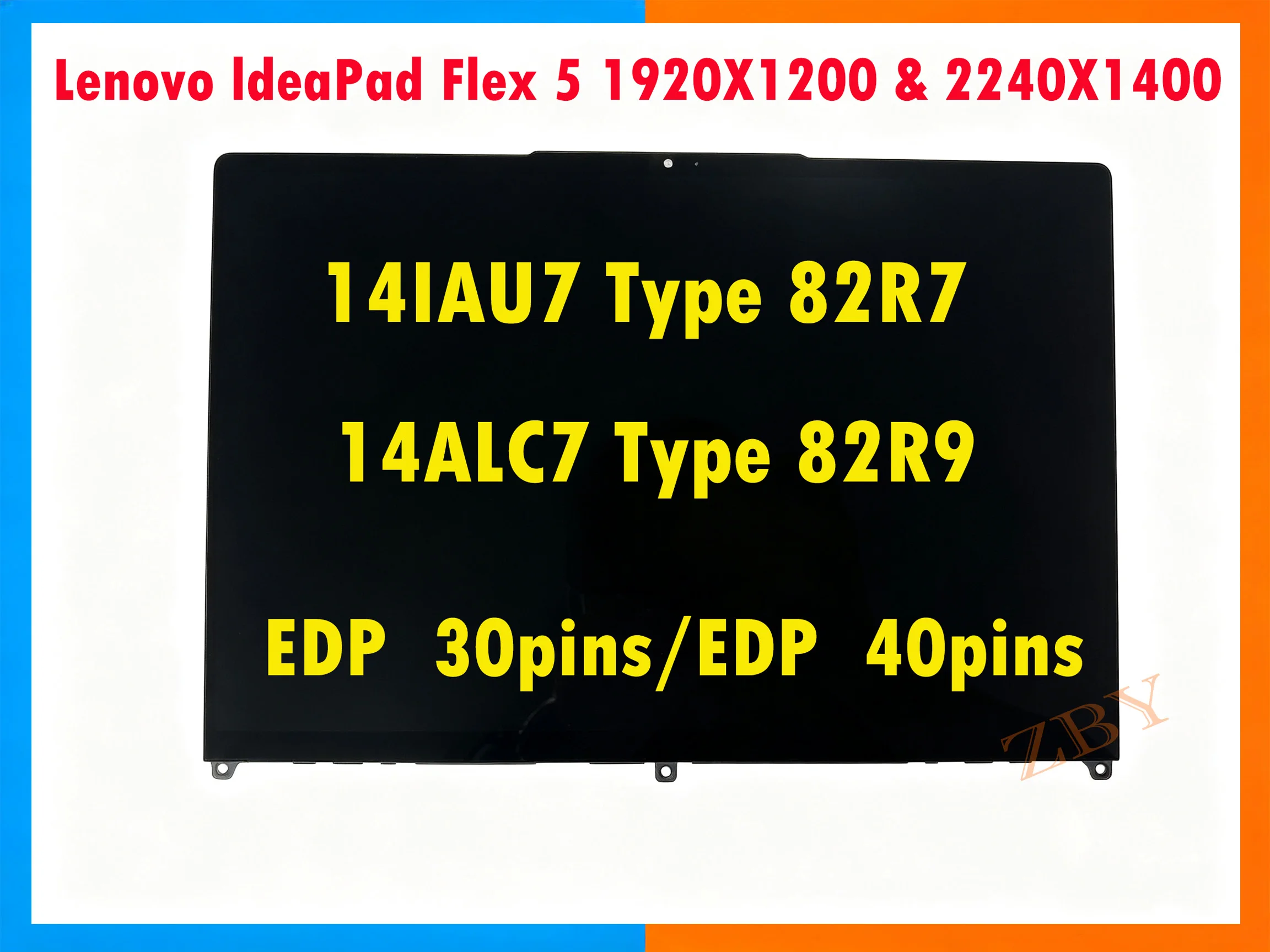 14'Inch 2.2K For Lenovo IdeaPad Flex 5 14ALC7 82R9 Flex 5 14IAU7 82R7 82TA LCD Touch Screen Laptop Display Assembly Replacement