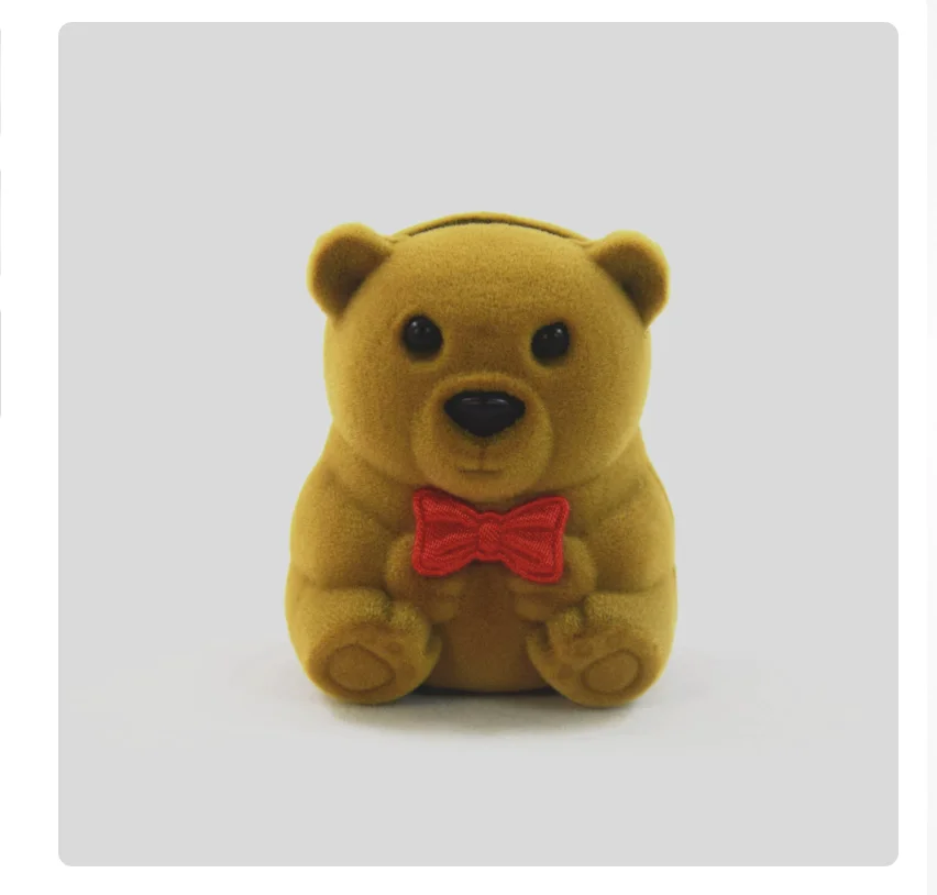 10pcs/lot creative style ring stud earring necklace jewelry storage box mini bear shape jewelry box