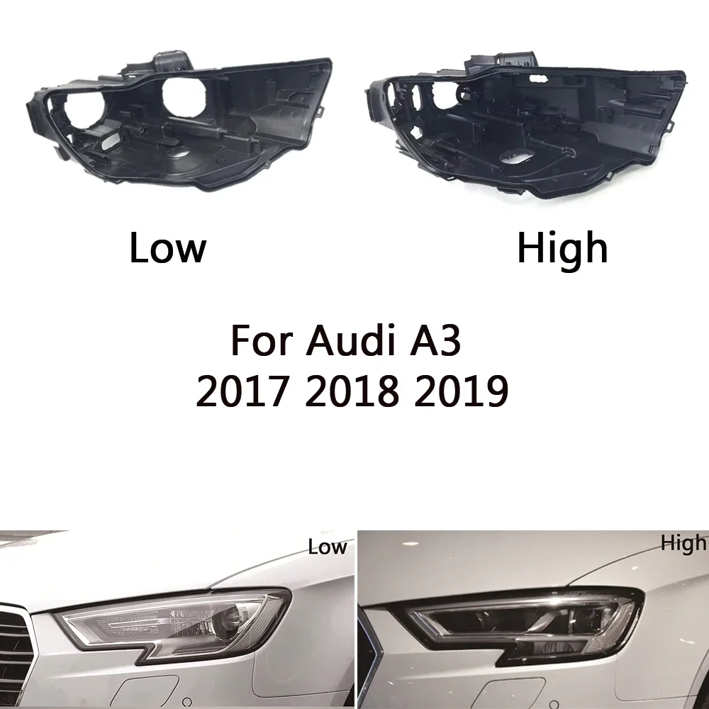 

HTTCY Headlight Base For AUDI A3 2017 2018 2019 Headlamp House Car Rear Base Front Auto Headlight Back House