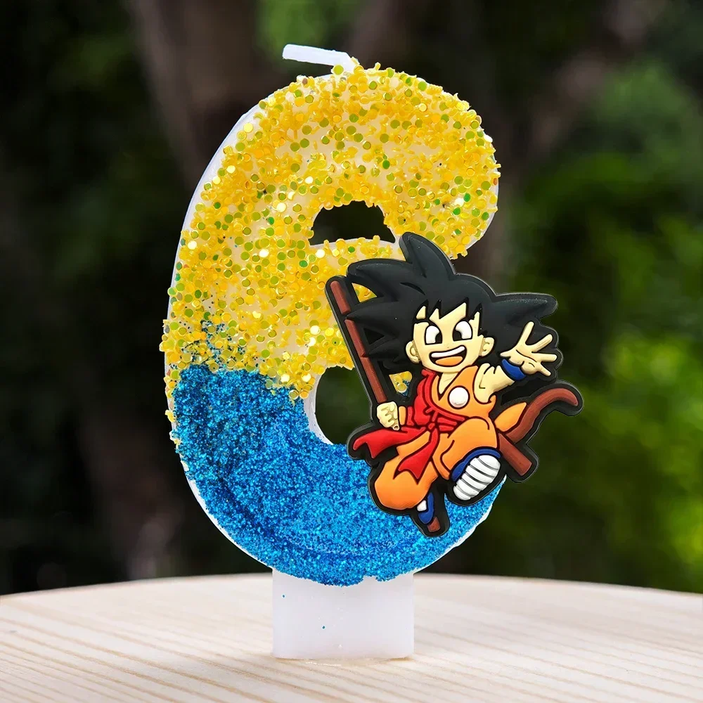Niedliche Dragon Ball Z-Stil Geburtstagskerzen Zwölf Stück Wachsstift-Set für Kinder Anime Geburtstagsparty Tortendekoration – Detail 7