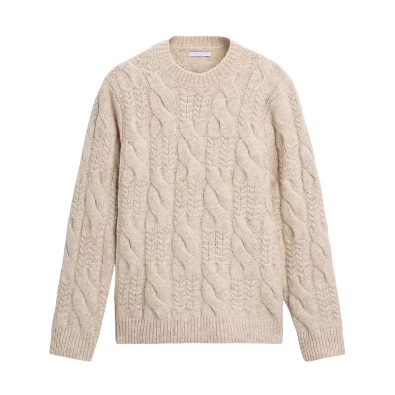 

Loose Knitted Long Sve round Ne Sweater Men's Autumn Winter New Sle Twist Weave Casual Knitwear Youth Vitali C...