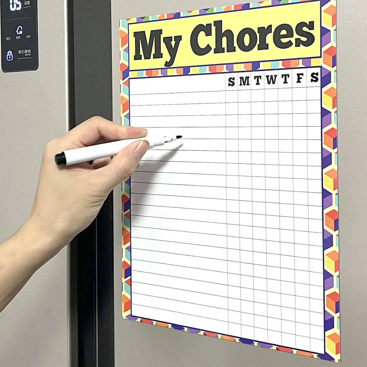 1pc Blank Calendar Monthly Schedule Whiteboard Refrigerator Sticker Message Board Writing Board Sticker Schedule Sticker