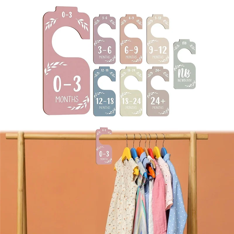 CYGJ-16PCS Wooden Baby Closet Dividers Baby Clothes Organizer Newborn Supplies For New Parents