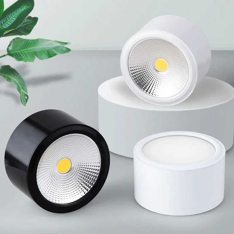 

No opening dimmable surface mounted LED 5W/7W/9W/12W/15W COB spotlight high power ceiling lamp for kitchen and bathroom