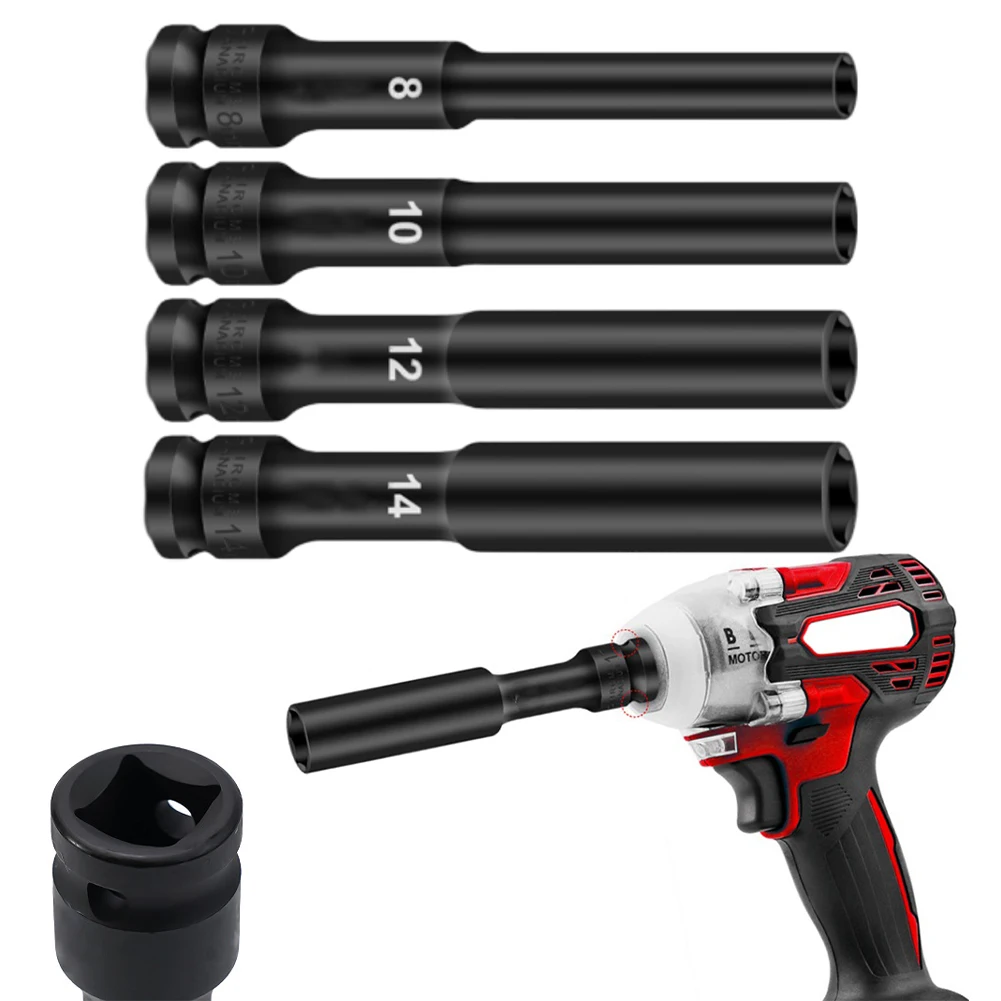 

Useful High Quality Practical Hex Sockets 1/2 Inch 128 Mm Length 4pcs 8-14mm Head Dia Adapter Spanner Converter