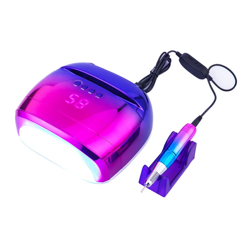 80W 30000RPM Rechargeable Nail Drill - 2 in 1 Professional Nail Lamp