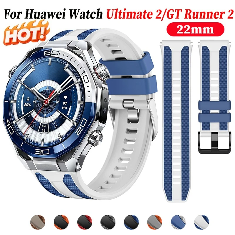 Silikonarmband für Huawei Watch Ultimate 2 Band für GT6 GT5 GT4 GT3Pro 46mm für Huawei GT Runner 2 Armband 22mm Uhrenarmbänder