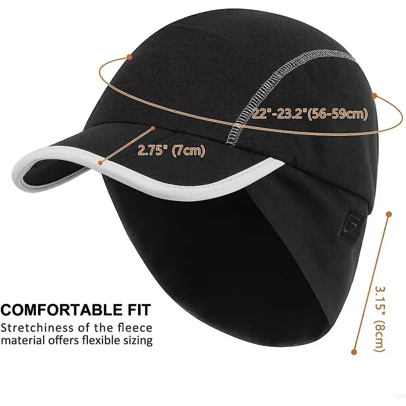 GADIEMKENSD Polarowa czapka z daszkiem z opuszczanym podgrzewaczem uszu, składana odblaskowa czapka zimowa Unisex M25 56-59cm M25 — zdjęcie 4
