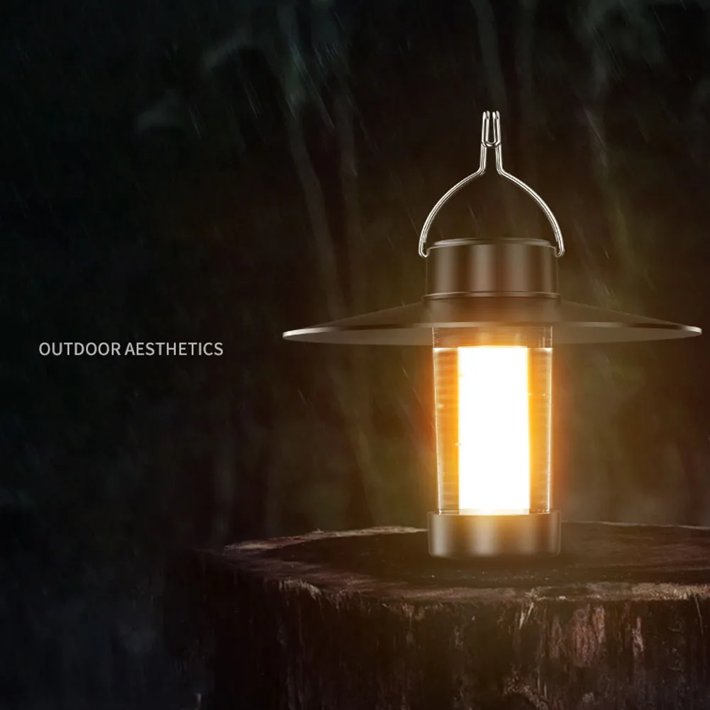 LED Decorative Hanging Lights Type-c Charging with Hook Lawn Lamp Dimmable Camping Tent Lights Lightweight for Outdoor Equipment