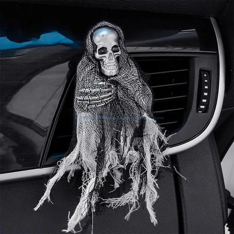 L5BC Fashionable Auto Air DiffuserAromatherapys Halloween Skull Decoration Car Air Vent Outlet Air Freshener PerfumeFragrance