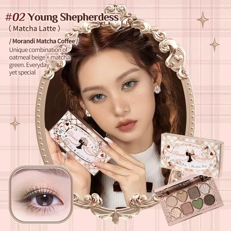 Flower Knows All In One Makeup Set Gift Box Glitter Eye Shadow Palette Matte Blush Long Lasting Velvet Lip Cream z torbą