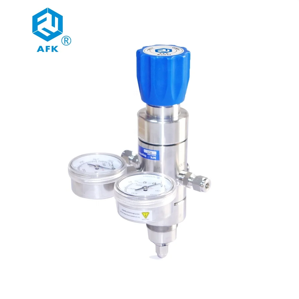 Adjustable Two Stage High Flow Nitrogen Propane Regulator Pressure Reducing Valve Stainless Steel