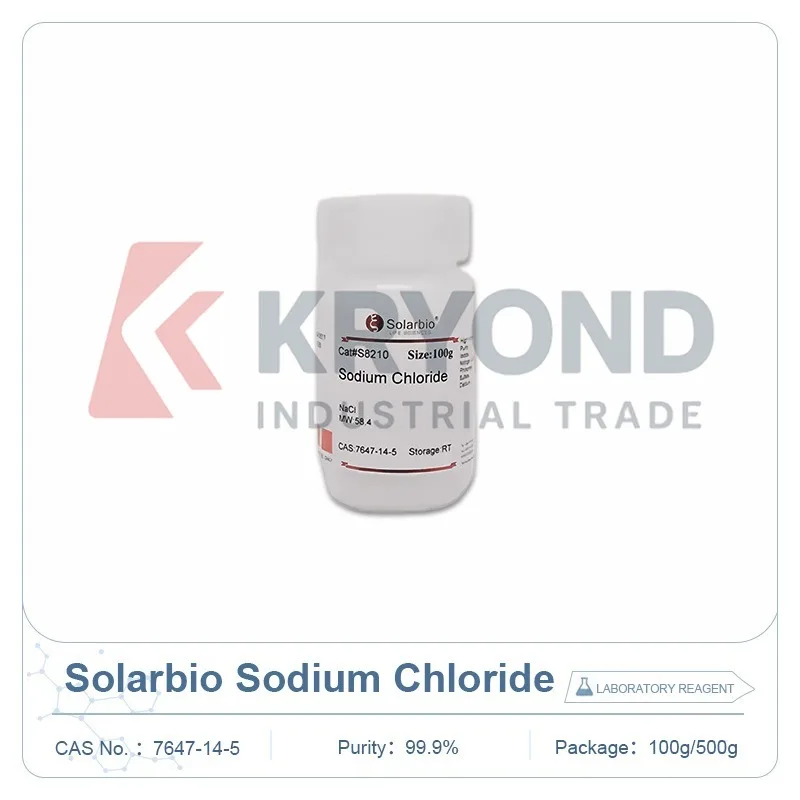 Solarbio Sodium Chloride S8210 CAS 7647-14-5 99.9 Percent Laboratory Chemical Reagent for Lab Research Sample Analysis 100g 500g
