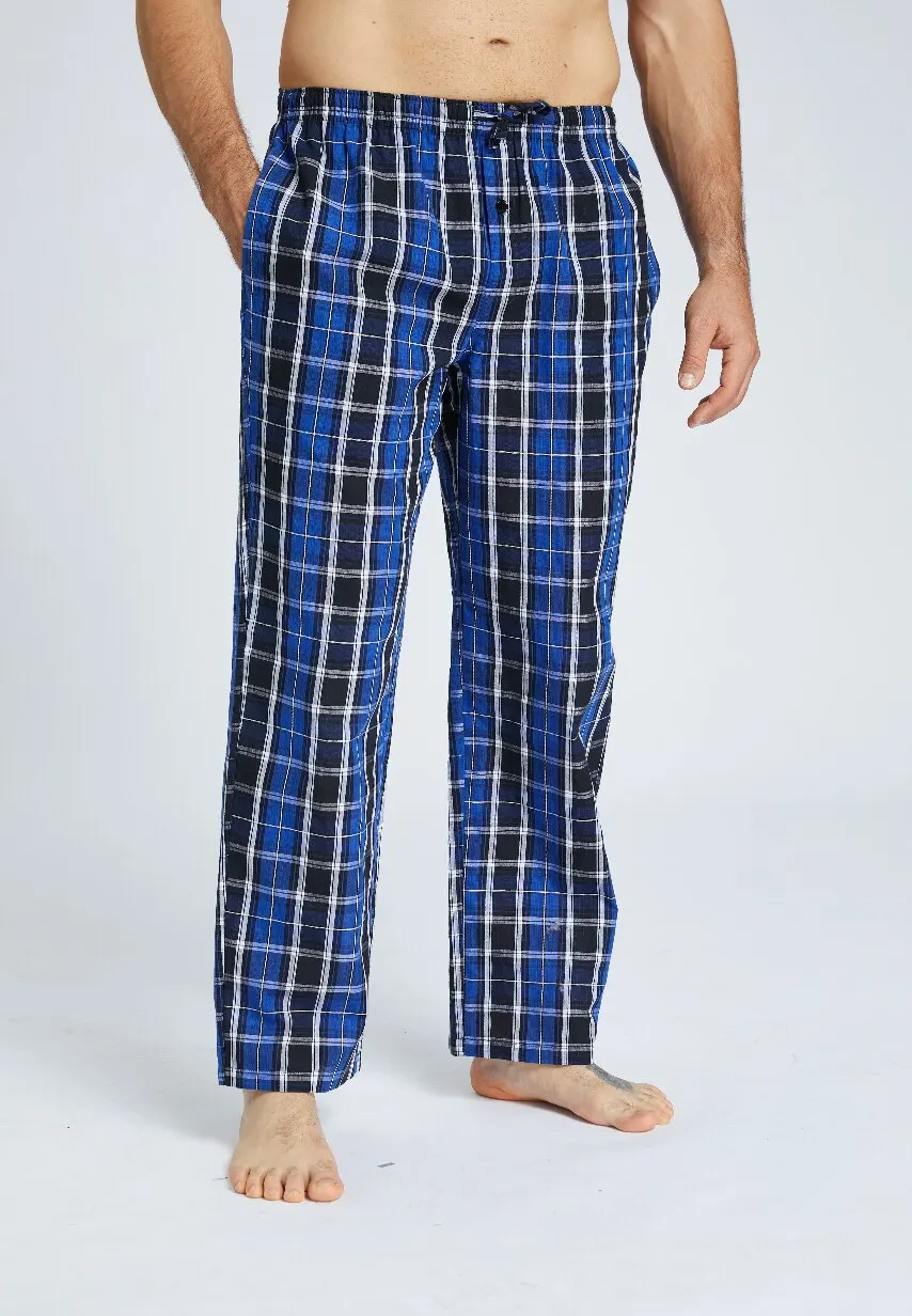 JupiterSecret 3 pz/set pantaloni da notte e Lounge a quadri in cotone da uomo, pantaloni del pigiama con tasche per tutte le stagioni