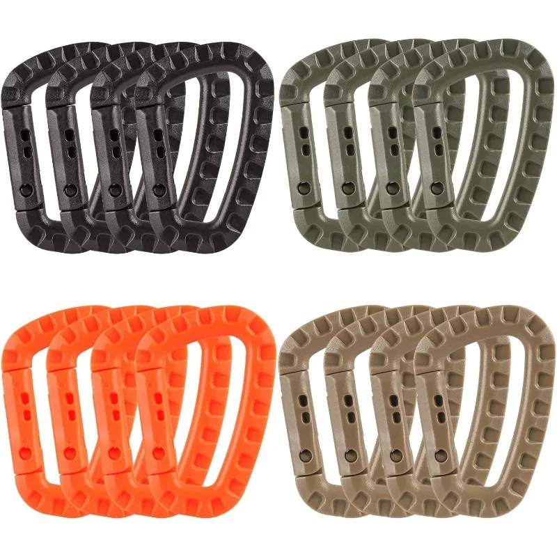 1/2/4PCS Tactical Gear Carabiner Keychain Clip Plastic D-Rings Large Key Chain Heavy Duty Snap Hook for Backpack Belt Keyrings