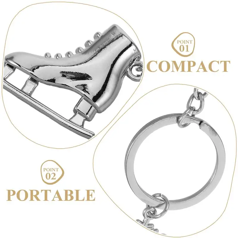 Skate Shoe Snowflake Keychain Ice Skating Key Chain Ice Dancing Keyring Skating Key Charm Key Holder Skate Lover Party Favors