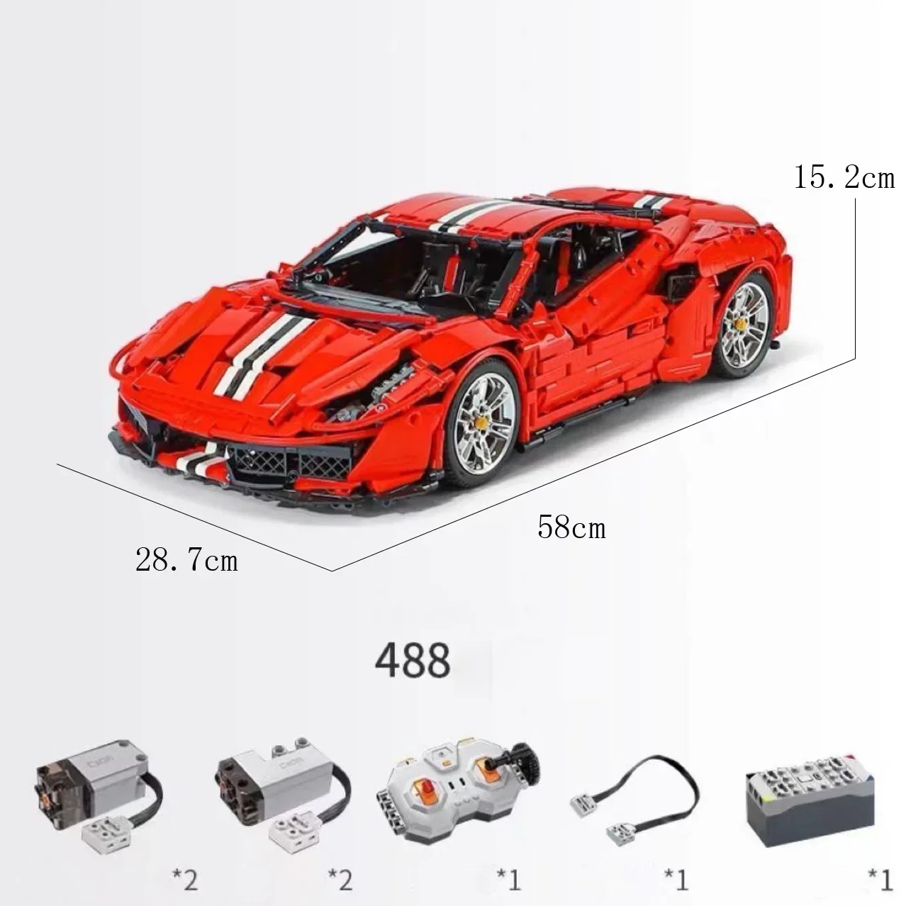 

Double Eagle Cada 1:8 Italian Maserati 488 sports car C61043 remote control car building block toy Rc supercar Christmas gift