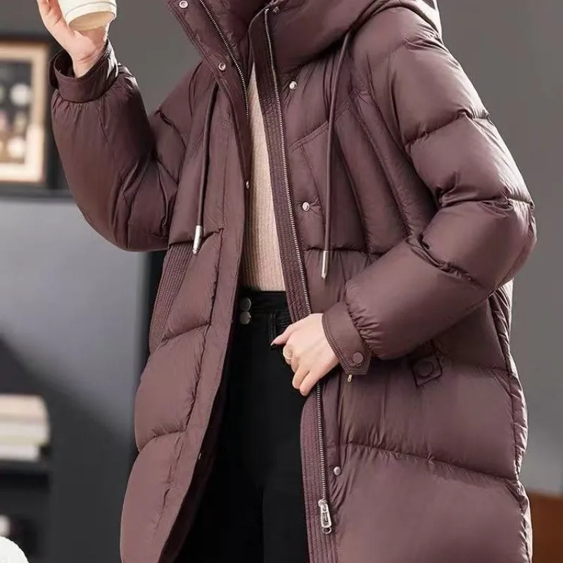 Neue frauen Baumwolle Kleidung Lange Winter Warme Unten Baumwolle Jacke Mode Weibliche Koreanische Lose Mit Kapuze Parker Mantel Stepp Jacke