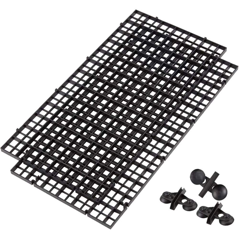 

Aquarium Divider Tray Plastic Grid 4 Pcs Aquarium Fish Tank Bottom Isolation and 12 Pcs Suction Cup for Fish Mixed Breeding