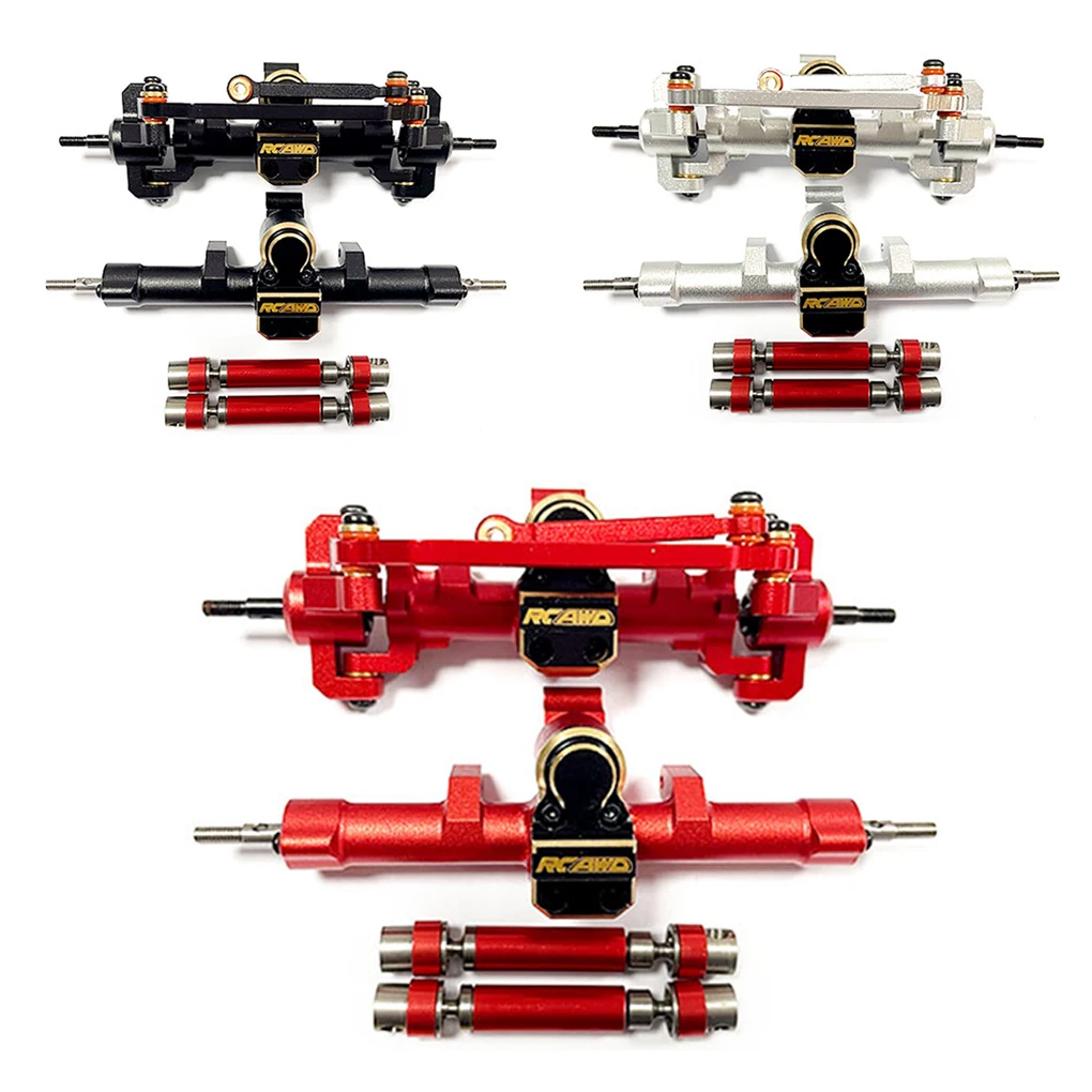 1pcs 1/24 Front Rear Axle RC Upgrade Part Aluminum Alloy Complete Rc Front Rear Axle For ECX Barrage RC Car Part Red