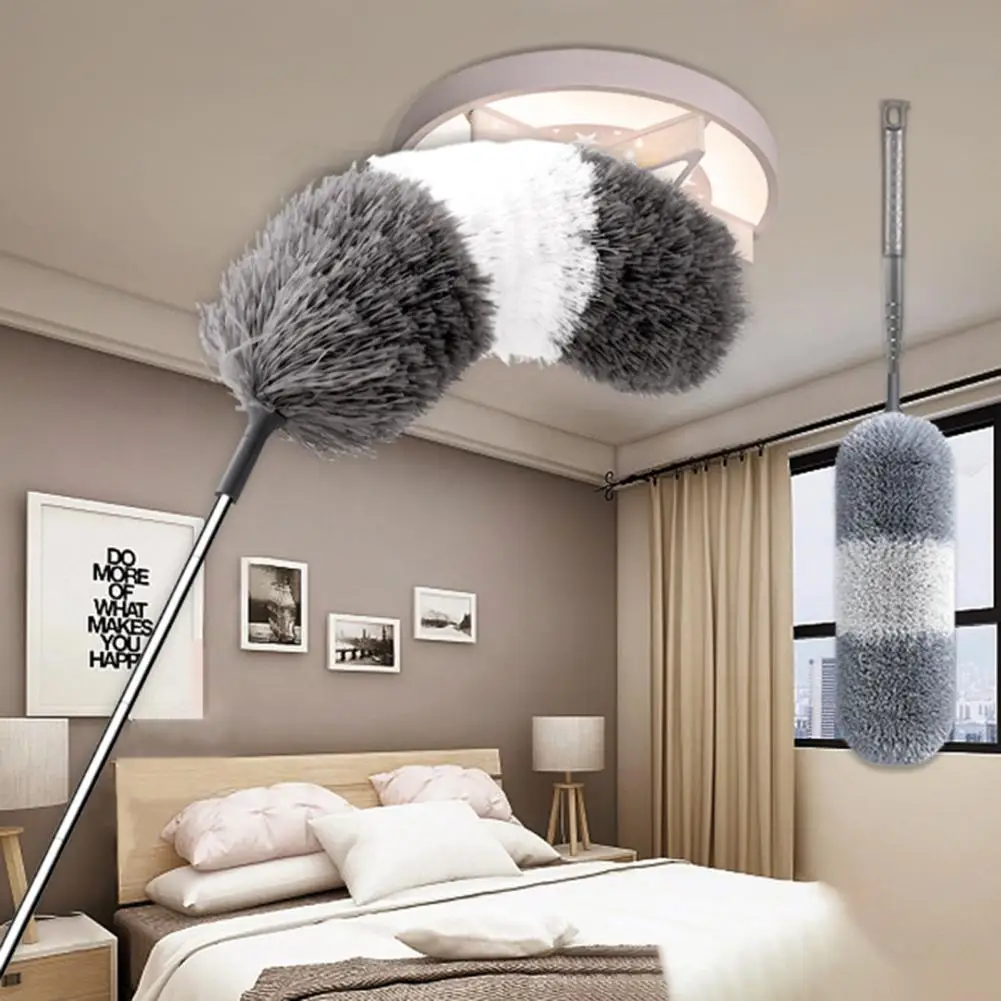 Clean Feather Duster Lightweight Fiber Duster Telescopic Microfiber Duster for Dust Removal Long Handle Multifunctional for Sofa