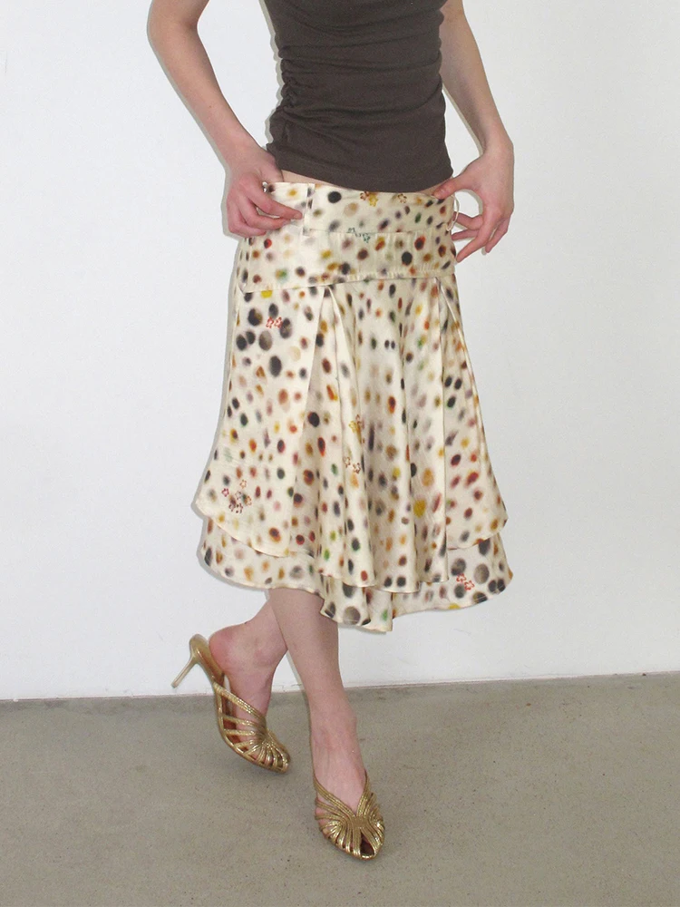 Psychedelic Dot Summer Skirt For Women Designer Layered A Line Knee Length Ladies Skirt 2026 Fashion Trends