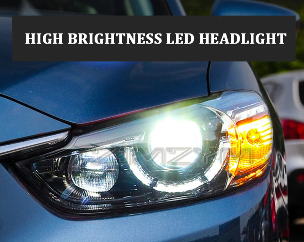 Car LED Headlight Assembly For Mazda 6 Atenza 2014-2016 Bi-led Projector Lens Modified Front Headlamp DRL Auto Accessories
