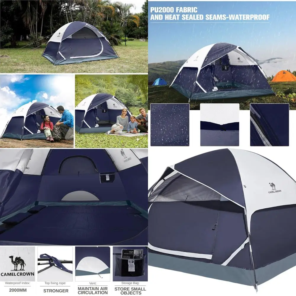 

Водонепроницаемая купольная палатка на 2–5 человек: просторная и легкая туристическая палатка для приключений на свежем воздухе